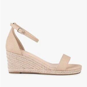 FOWT Nude Espadrille Ankle Straps Buckle Wedge Open Toe Platform Daily Sandals